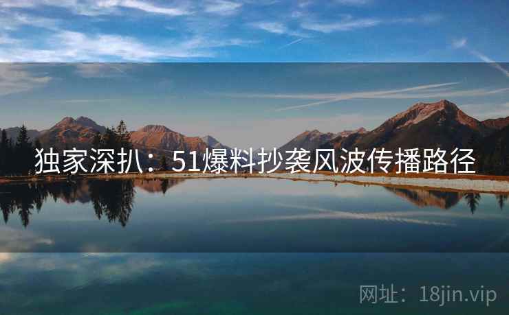 独家深扒：51爆料抄袭风波传播路径
